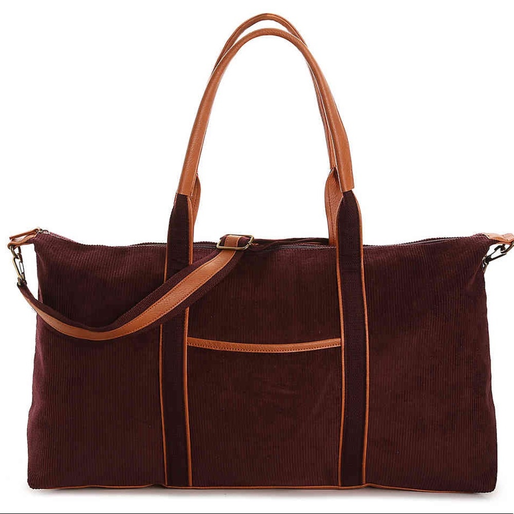 DSW corduroy overnight bag
